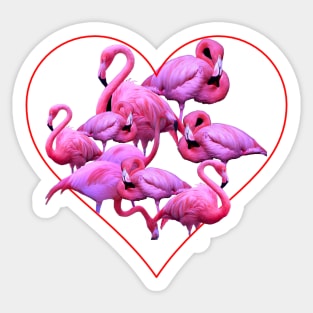 My Flamingo Heart Sticker